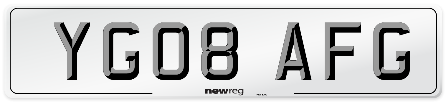 YG08 AFG Number Plate from New Reg